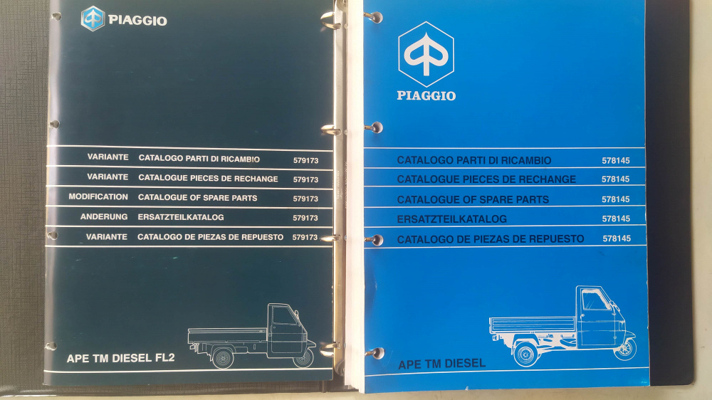 catalogo ricambi originale piaggio ape tm p703 diesel con variante mod atd 1 t