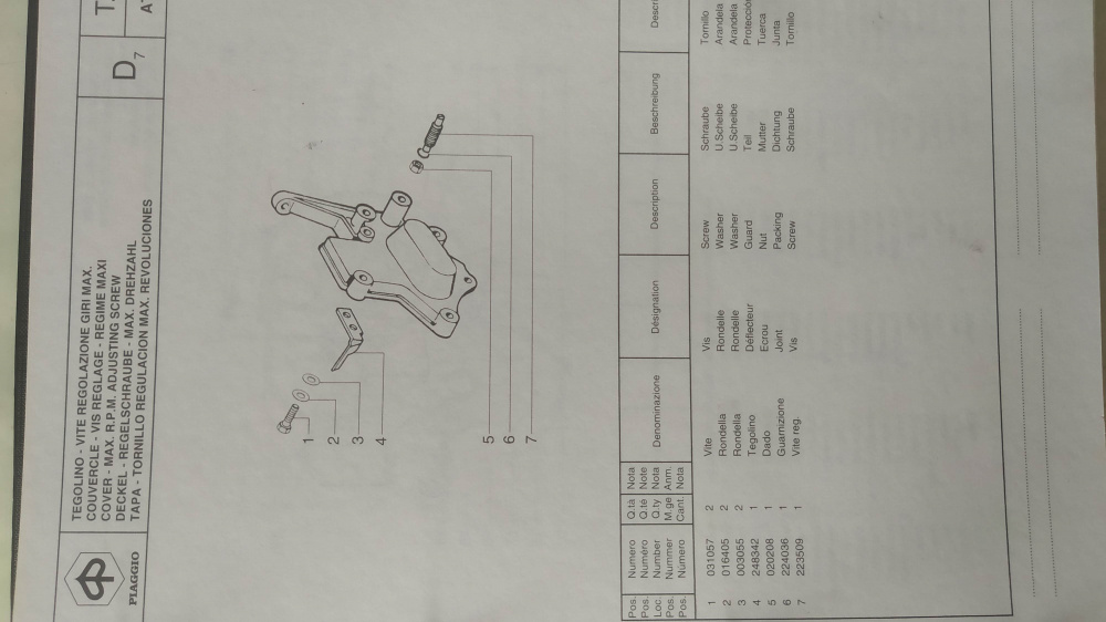catalogo ricambi originale piaggio ape tm p703 diesel con variante mod atd 1 t