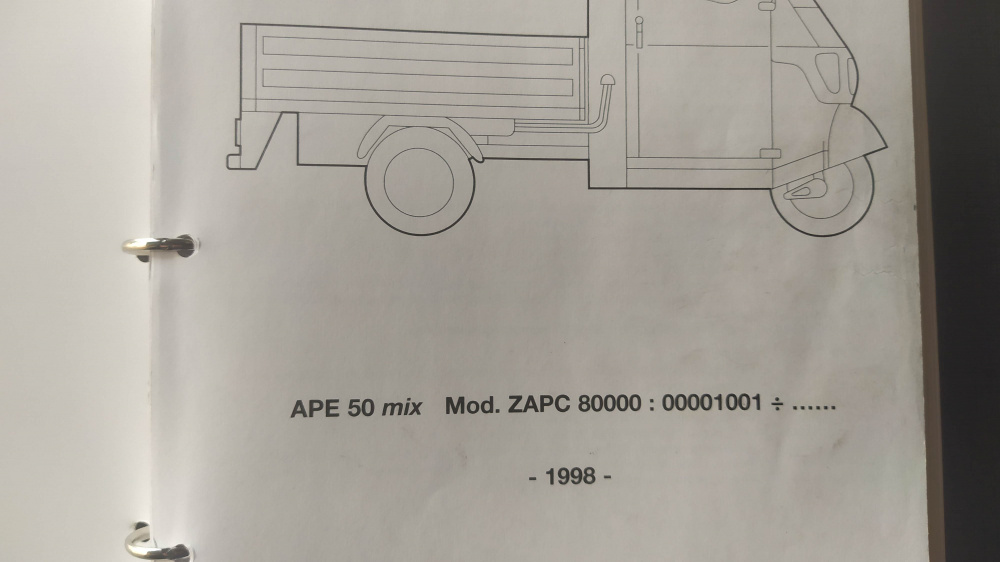 catalogo ricambi originale piaggio ape 50 mix zapc8000