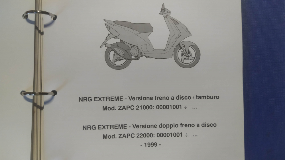 catalogo ricambi originale 578990 piaggio nrg extreme mod zapc21 - zapc22