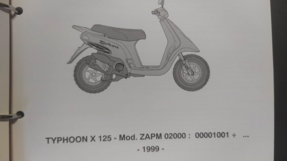 catalogo ricambi originale gilera typhoon x 125 mod zapm ´99