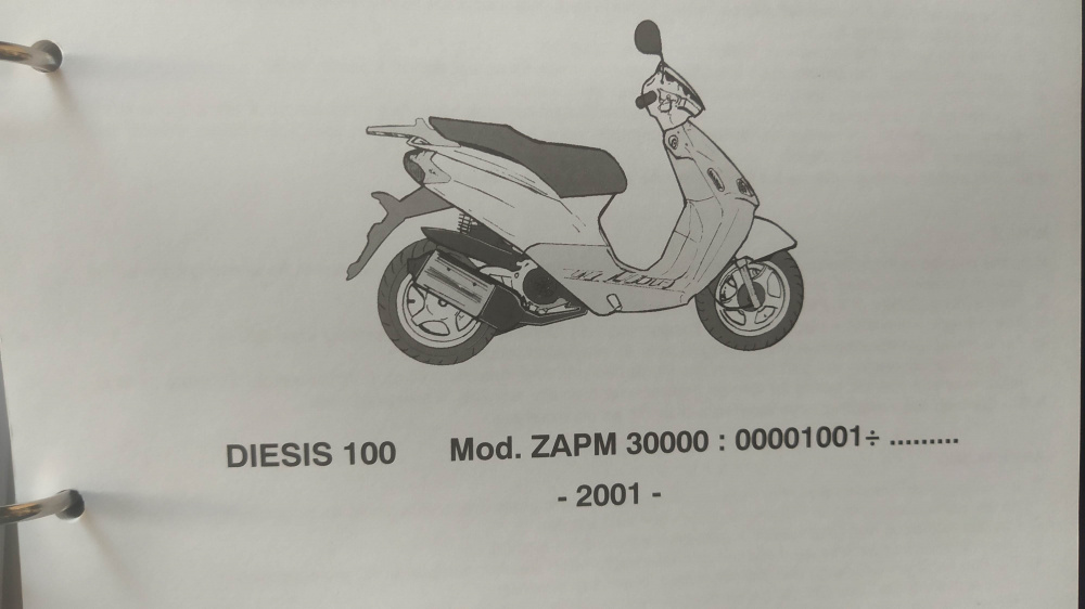 catalogo ricambi originale piaggio diesis 100 mod zapm3000