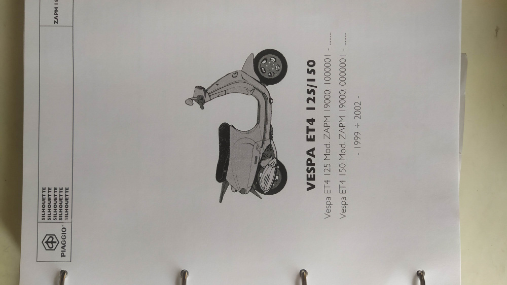 catalogo ricambi originale 617559 come nuovo piaggio vespa et4 125-150