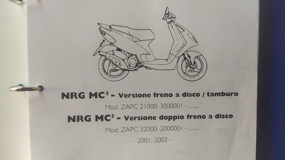 catalogo ricambi originale piaggio nrg mc3 dt - dd mod zapc21 - zapc32
