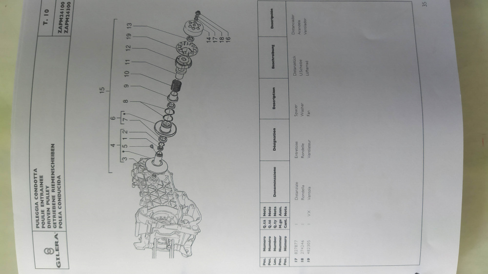 catalogo ricambi originale gilera runner 125vx - 200vxr modelli zapm241 -zapm243