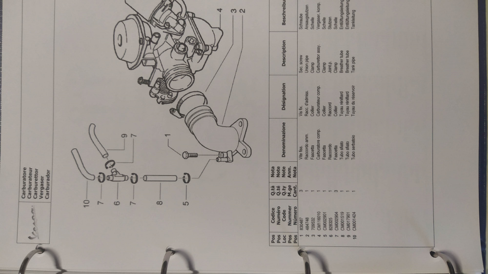 catalogo ricambi originale 617966 piaggio vespa granturismo 200l mod zapm312