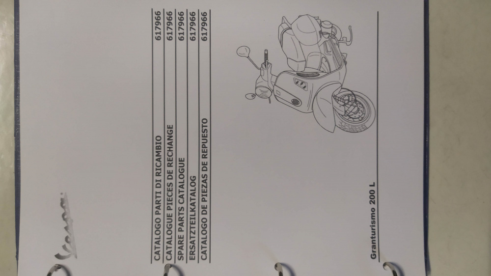 catalogo ricambi originale 617966 piaggio vespa granturismo 200l mod zapm312