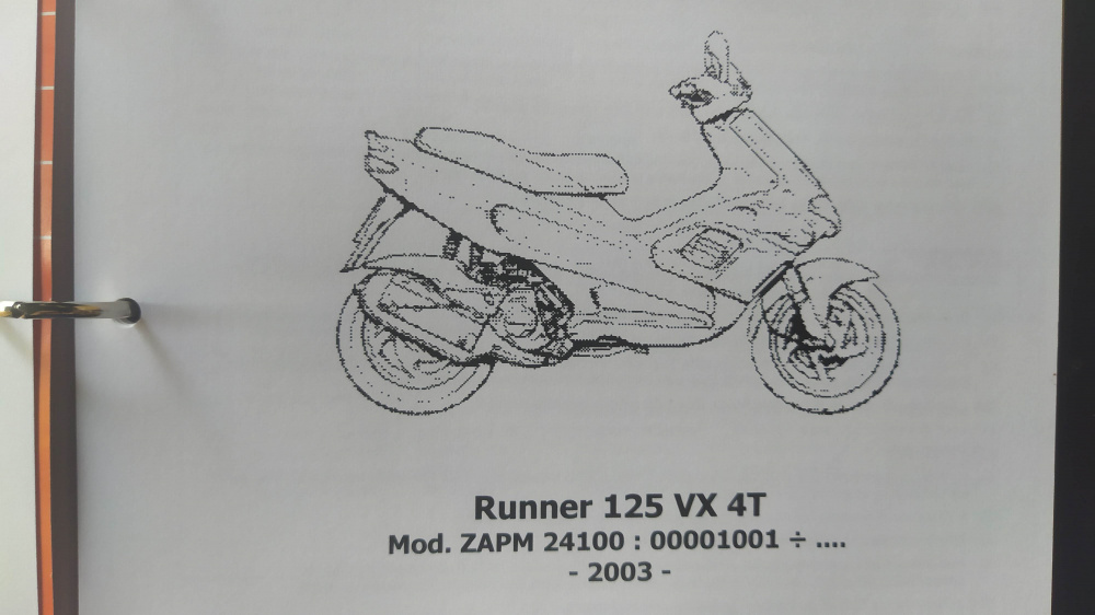 catalogo ricambi originale gilera runner 125vx 4t mod zapm241