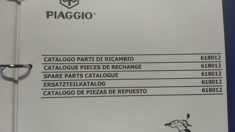 catalogo ricambi originale 618012 piaggio zip 50 4t