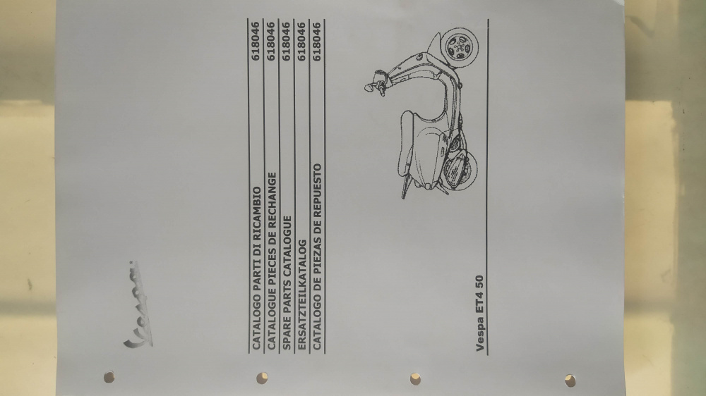 catalogo ricambi originale piaggio vespa et4 50 zapc261 - zapc382