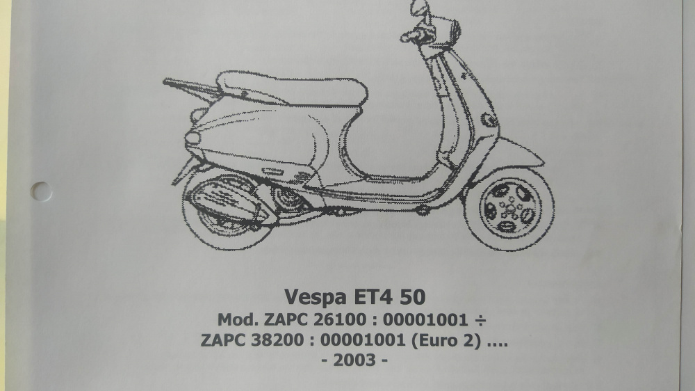 catalogo ricambi originale piaggio vespa et4 50 zapc261 - zapc382