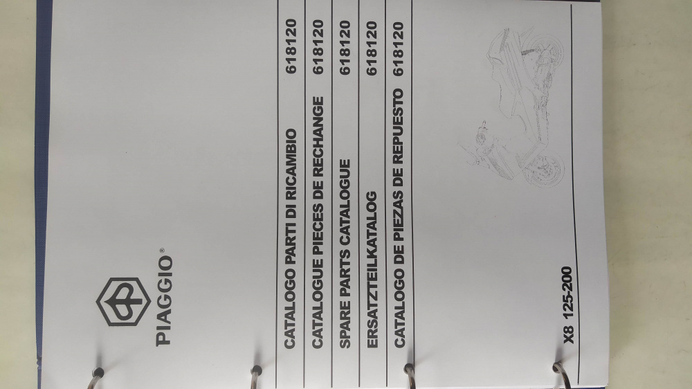 catalogo ricambi originale piaggio x8 125 / 200 mod zapm362 - zapm363
