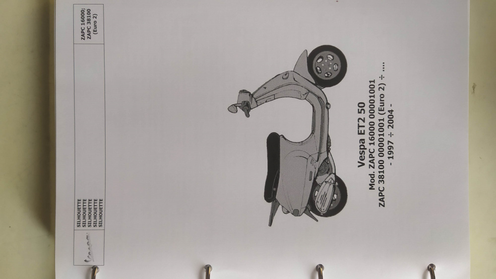 catalogo ricambi originale 618170 come nuovo piaggio vespa et2 50 ´97 - ´04