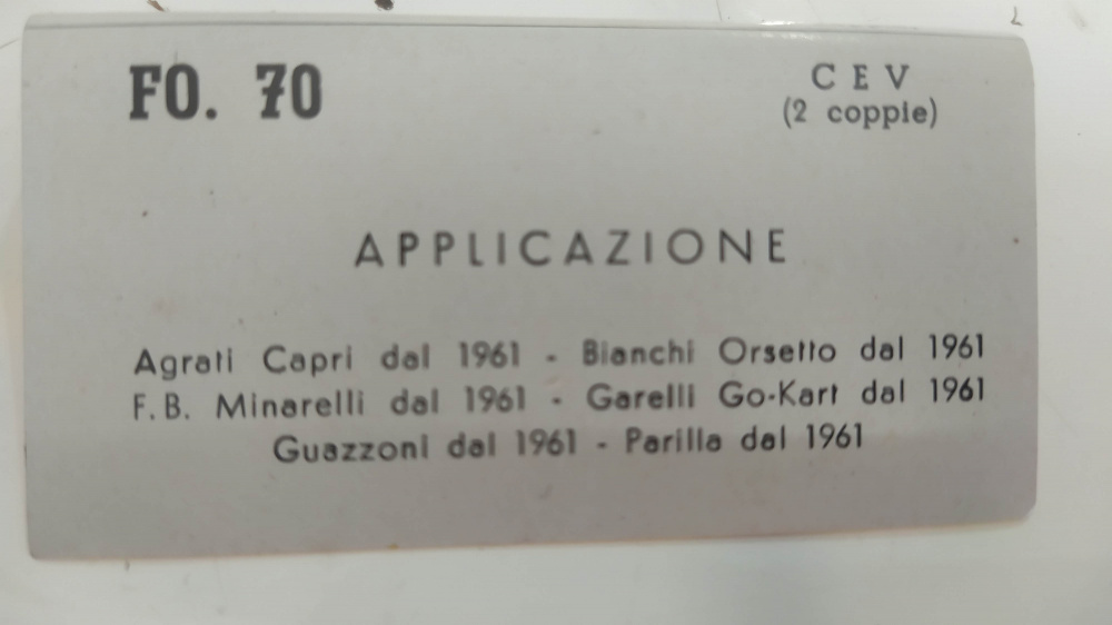 puntine epoca agrati capri ´61 - bianchi orsetto ´61 - f.b. minarelli ´61 - garello go-kart ´61 - guazzoni ´61