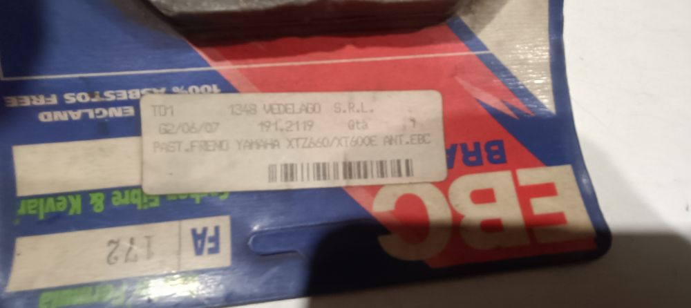 pasticche freno ant. yamaha xtz 660 &ndash; tt 600 e &acute;91 &ndash; &acute;97