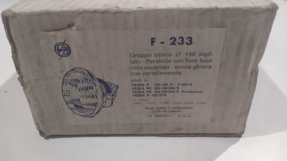 gruppo ottico bosatta piaggio vespa p 125/150 - px 125/150/200 - arcobaleno - p 125 ets