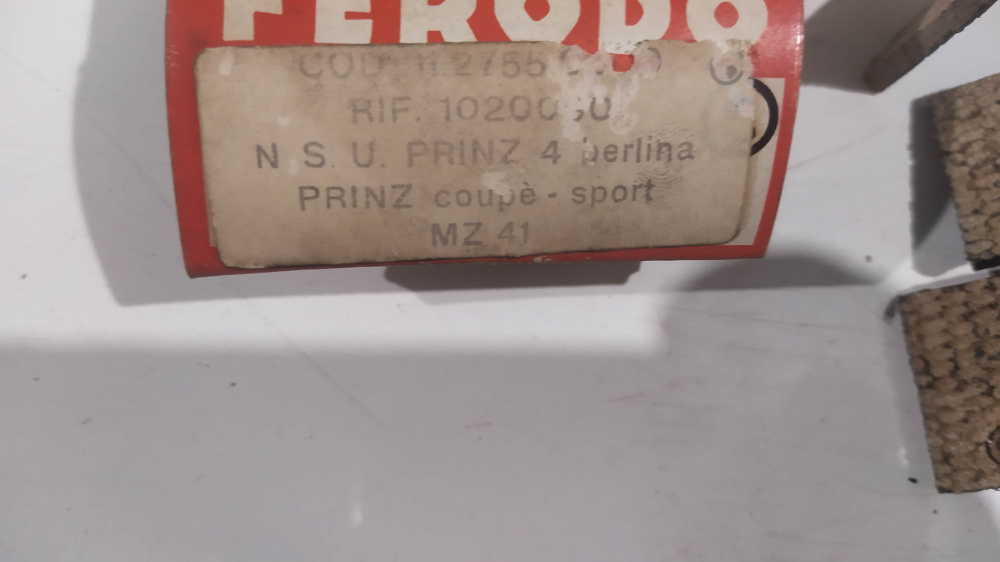 serie pasticche ferodo nsu prinz 4 berlina - prinz coupe - mz 41