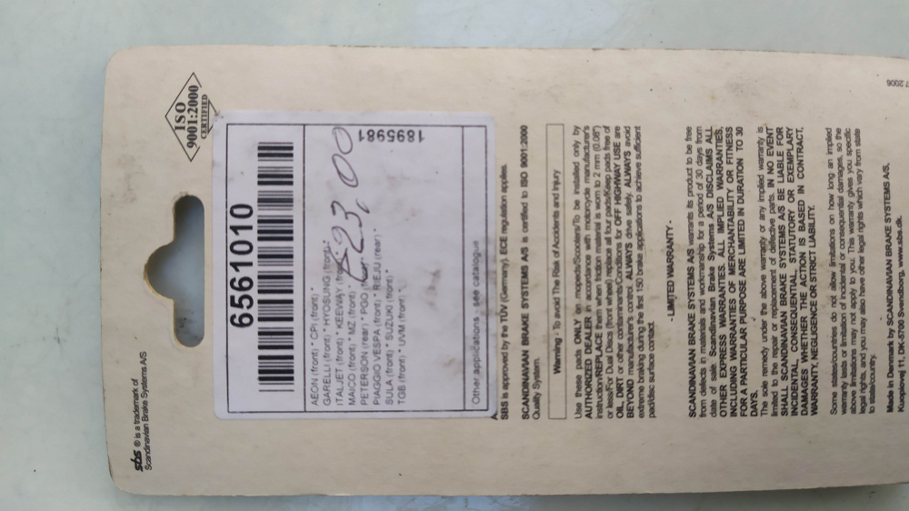 lotto 14 kit pasticche vari modelli scooter