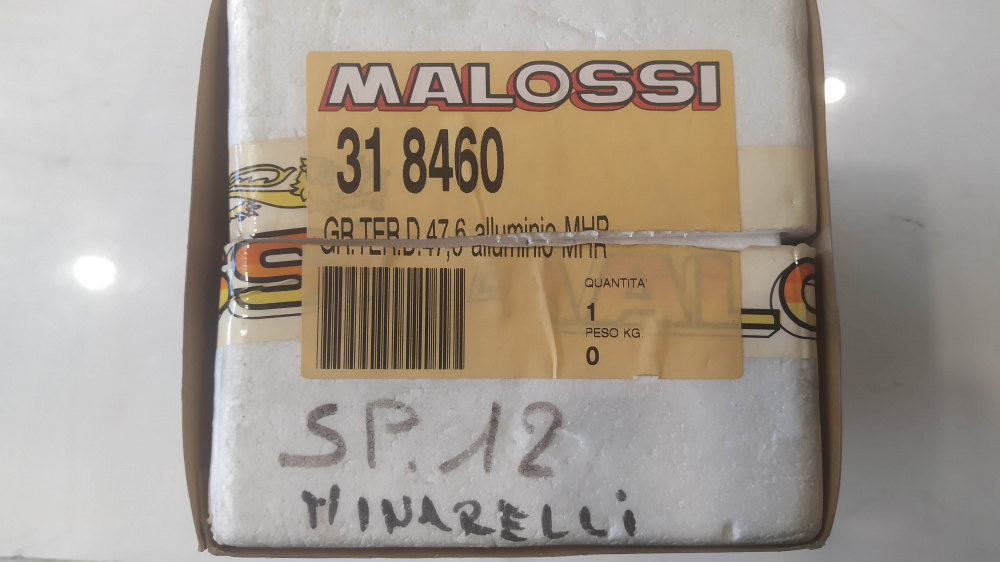 kit cilindro malossi 47,6 allum. sp. 12 h2o mhr aprilia area 51 / sr lc / sonic lc - benelli 491 lc - beta ark / eikon lc - garelli gsp - malaguti f12 / f15 lc - yamaha mbk aerox / nitro - jog - mach g