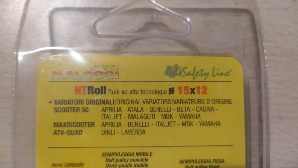 kit rulli malossi htroll 15x12 gr. 3.2 scooter 50 cc. - vedere applicazioni -