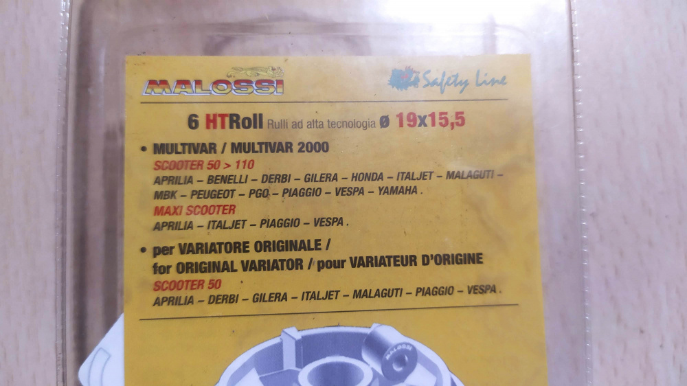kit rulli malossi htroll 19x15,5 gr. 4.3 scooter 50 cc. - vedere applicazioni -
