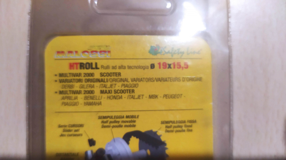 kit rulli malossi htroll 19x15,5 gr. 3 scooter 50 cc. - vedere applicazioni -