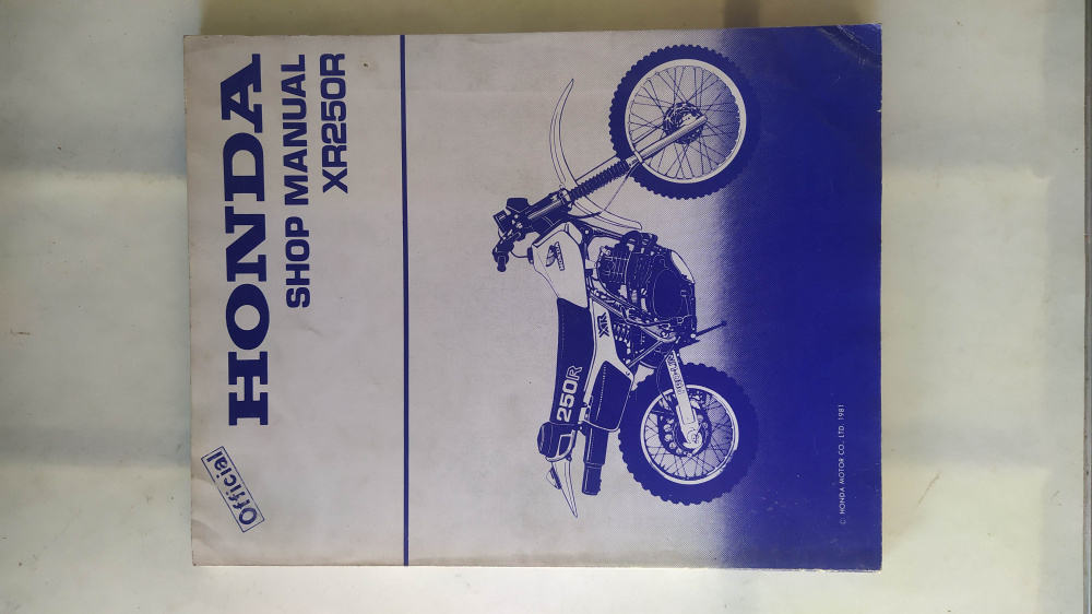 manuale officina originale in lingua inglese honda xr250r 1981