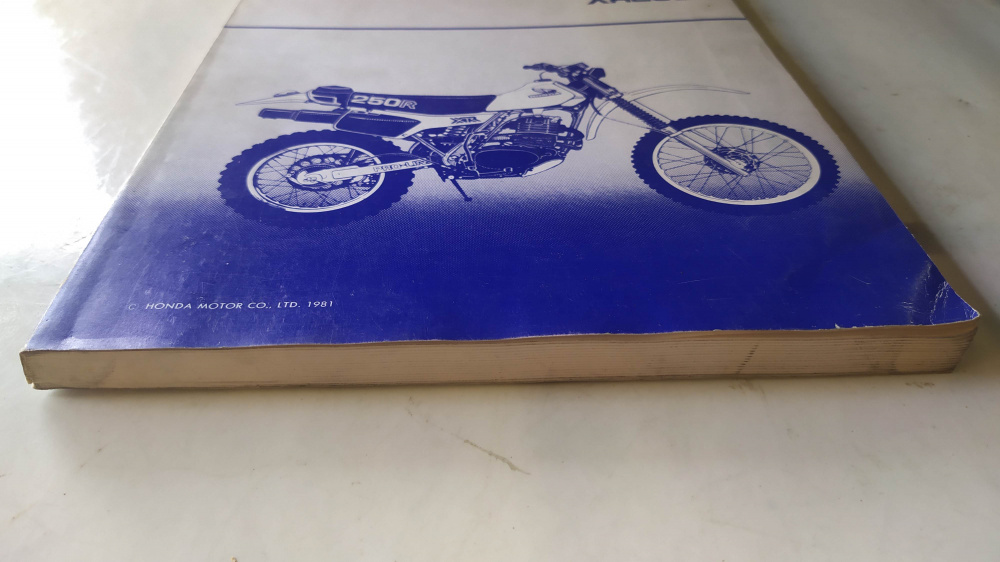 manuale officina originale in lingua inglese honda xr250r 1981