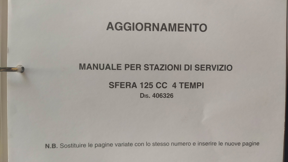 aggiornamento manuale officina sfera 125 4t