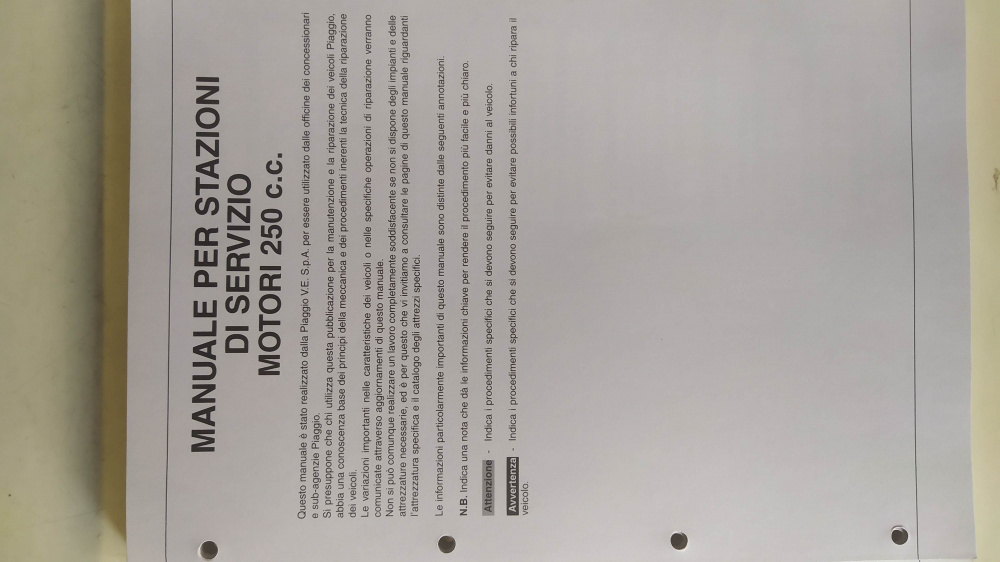 manuale officina originale come nuovo motori piaggio 250