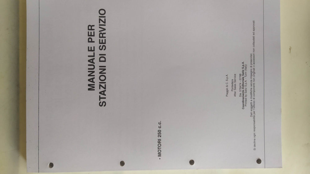 manuale officina originale come nuovo motori piaggio 250