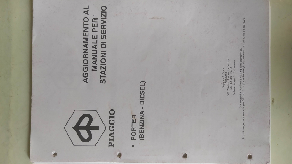 manuale officina originale piaggio porter diesel piu altri manuali come nuovi