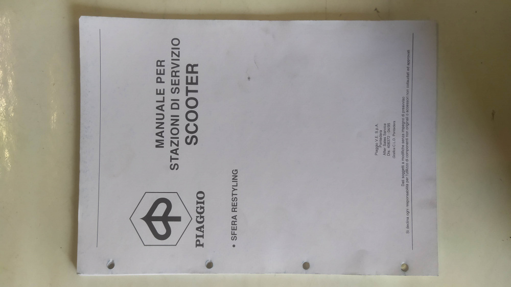 manuale officina originale come nuovo piaggio sfera restyling