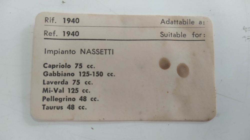 puntine epoca nassetti 1940 capriolo 75 - gabbiano 125/150 - laverda 75 - mi val 125 - taurus 48