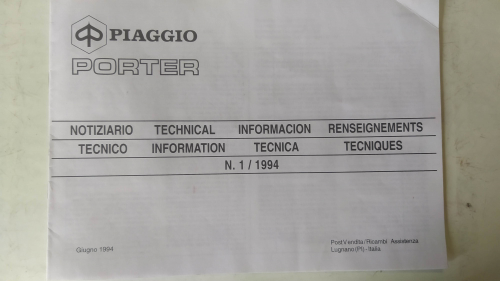 notiziari tecnici ape - porter - ligier anno 2001