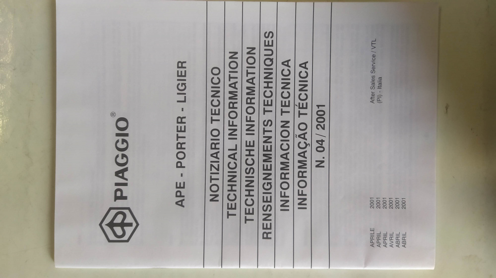 notiziari tecnici ape - porter - ligier anno 2001