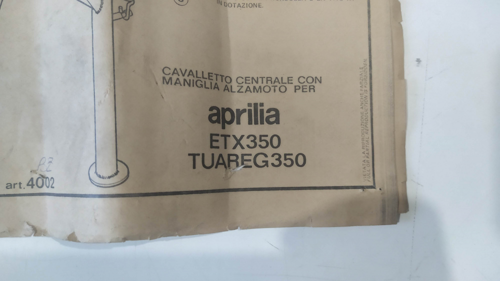 cavalletto centrale buzzetti con maniglia alzamoto aprilia tuareg 350 - etx 350