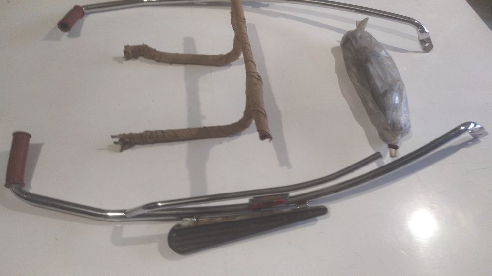 protezioni parametrale rosse con poggiapiedi marca far per gilera g50 - g80