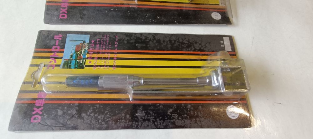 coppia luci accessorie moto originali anni 80 – 12 volt cromate colore blu – manca 1 staffa -