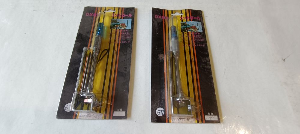 coppia luci accessorie moto originali anni 80 – 6 volt cromate colore blu