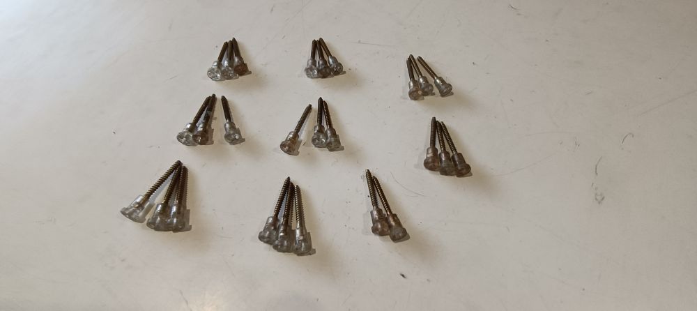 26 viti testa plastica per fanaleria &ndash; m4 &ndash; filettatura 30mm