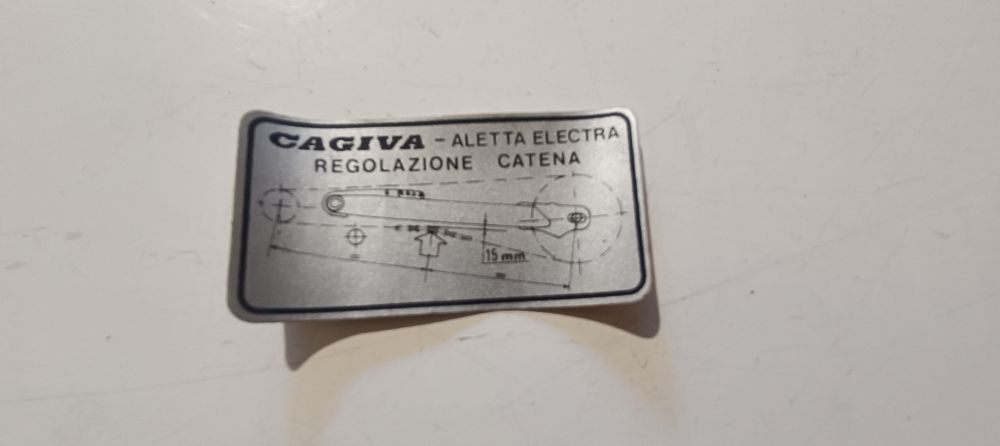 etichetta raccomandazioni forcellone cagiva aletta electra