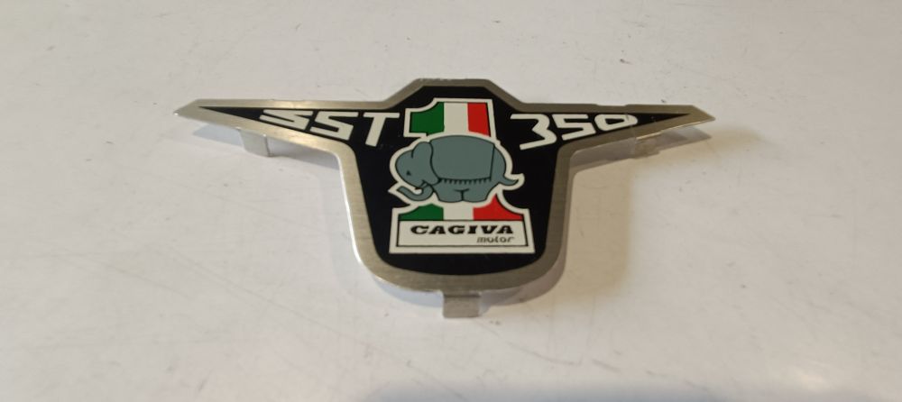 stemma metallico originale nuovo con elefantino cagiva sst 350