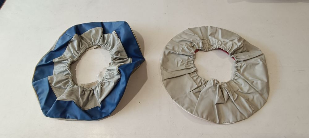 copri ruota di scorta vintage per vespa &ndash; 1 rosso &ndash; 1 blu