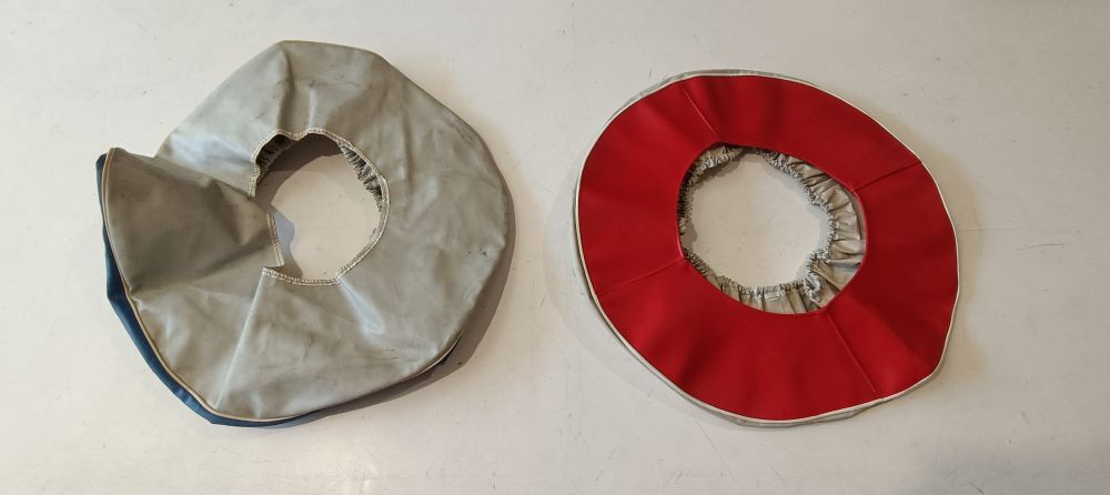 copri ruota di scorta vintage per vespa &ndash; 1 rosso &ndash; 1 blu