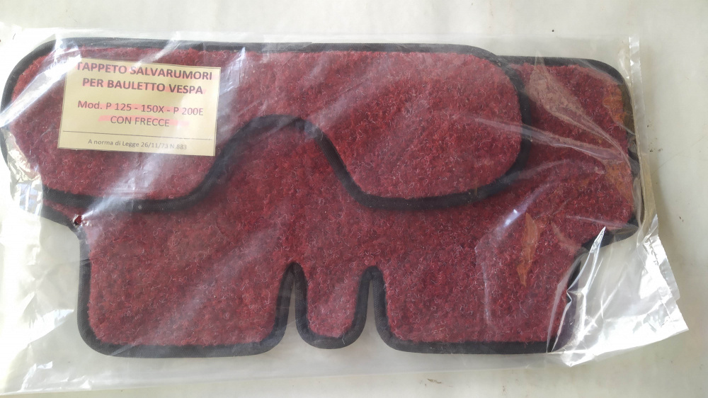 kit tappetini rosso salvarumori per bauletto vespa p125 - 150x - p200e