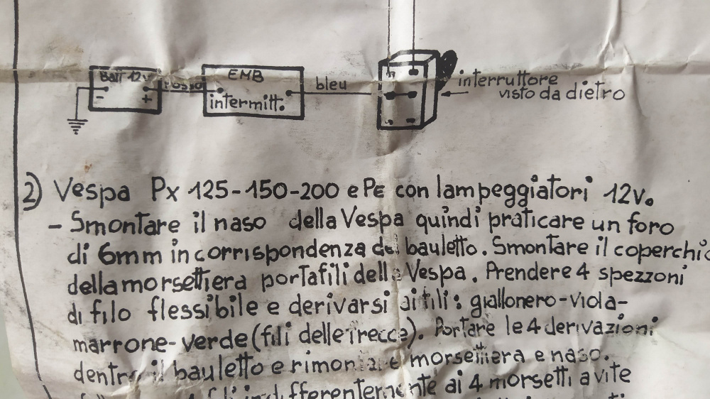 alimentatore per impianti a 12v e per vespa px con lampeggiatori