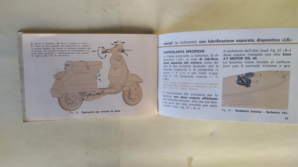 libretto uso e manutenzione originale piaggio vespa p125x - p200e