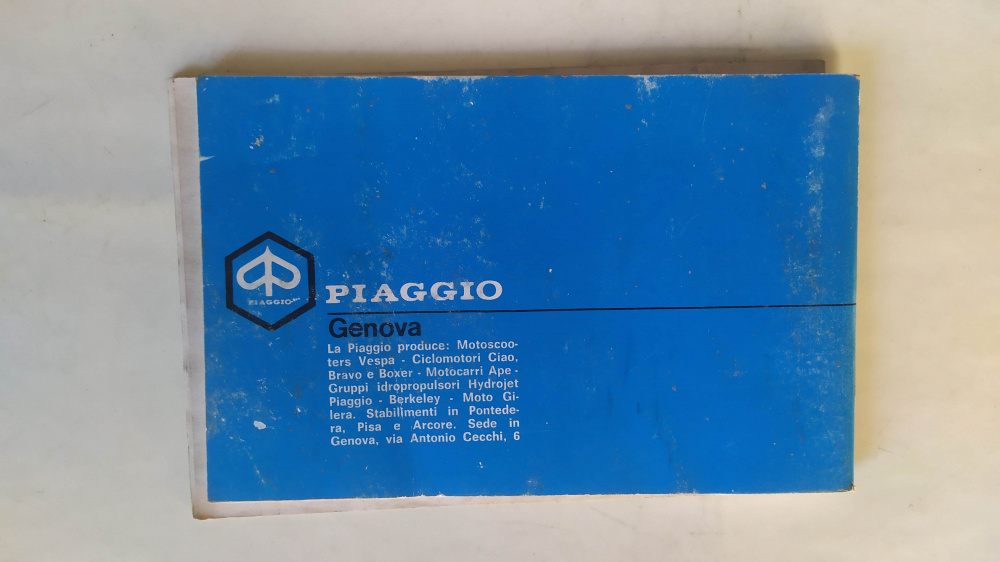 libretto uso e manutenzione originale piaggio vespa p125x - p200e