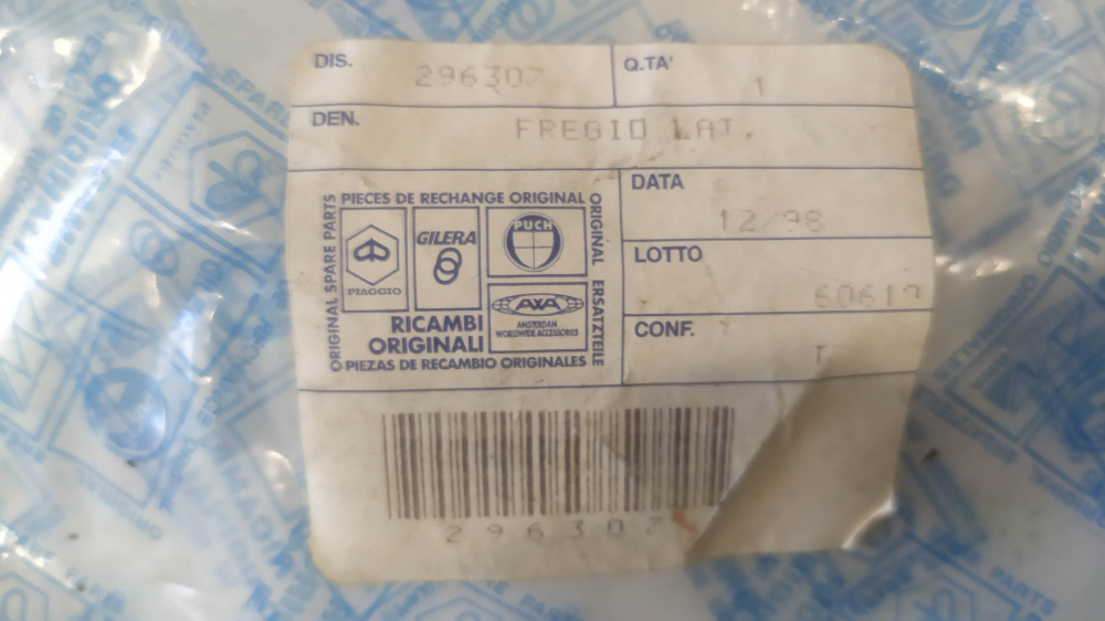 scritta laterale originale piaggio vespa hp 4 speed
